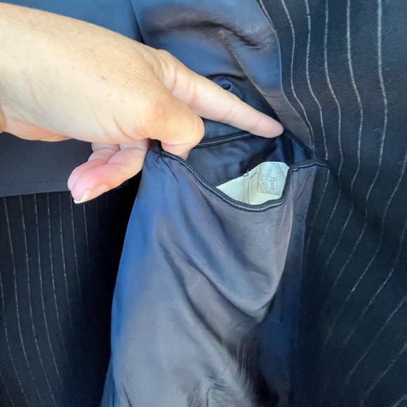 Brooks Brothers 346 Blue Striped 46R Suit Blazer Lined Pockets 3 Buttons - Picture 5 of 13